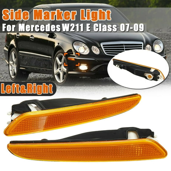 Pair Front Bumper Side Marker Light Turn Signal Lamp for W211 E-Class E320 E350 E550 E63 2007-2009