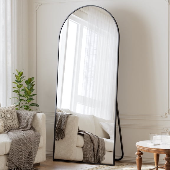 AUROMIR 71"x26" Arched Full Length Mirror Floor Mirror Full Body Standing Mirror, Black