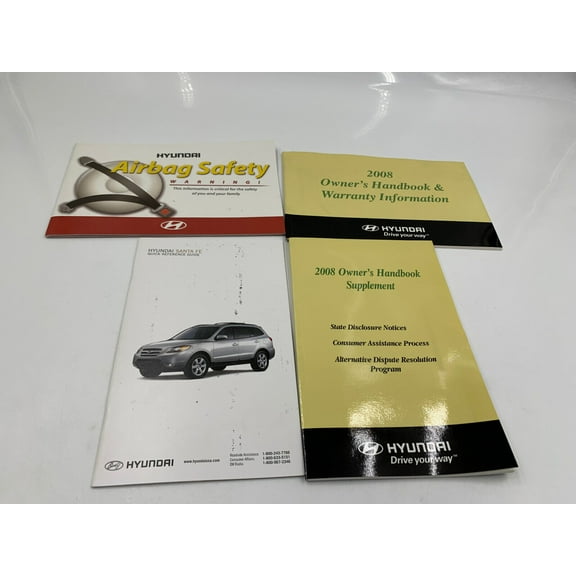 2008 Hyundai Santa FE Owners Manual Handbook Set with Case OEM G02B23023