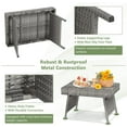 thumbnail image 6 of GOFLAME Wicker Table Patio Outdoor Poolside Garden Lawn Bistro Foldable Portable Leisure Standing Coffee Side Table, Grey, 6 of 18