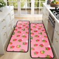 thumbnail image 4 of Kitchen Rugs Sets Of 2,Strawberry Plants Fruit Flower Anti Fatigue Kitchen Mat Rugs Non Slip Washable,Decorative Kitchen Floor Mats for Kitchen,Sink,Laundry,17"x47"+17"x47", 4 of 5