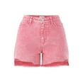 thumbnail image 5 of Time and Tru Women's Destructed Hem High Rise Denim Shorts, 4" Inseam, Sizes 0-20, 5 of 5