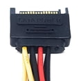 thumbnail image 1 of Cable de alimentación de 15 pines, Cable Creation Sata de 15 pines macho a 2x15 pines hembra extensión de alimentación Y adaptador de Cable divisor, 1 of 2