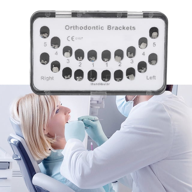 Tooth Roth Bracket, Teeth Slot Roth Bracket Orthodontics High Hardness 20pcs 0.022inch Metal with Storage Box for Hospital