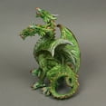 thumbnail image 2 of Glittery Metallic Green Three Headed Hydra Angry Dragon Statue 8 Inches High, 2 of 3