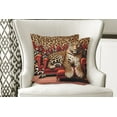 thumbnail image 5 of Ambesonne Leopard Throw Pillow Cover Pack of 2, Big Cat on Sectional Sofa, 2 Pcs-36"x16", Red Apricot Dark Salmon, 5 of 5