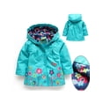 thumbnail image 3 of Liacowi Autumn Fall Fashion Kids Children Girl Flowers Long Sleeve Hooded Waterproof Windproof Raincoat Jacket Outwear, 3 of 5