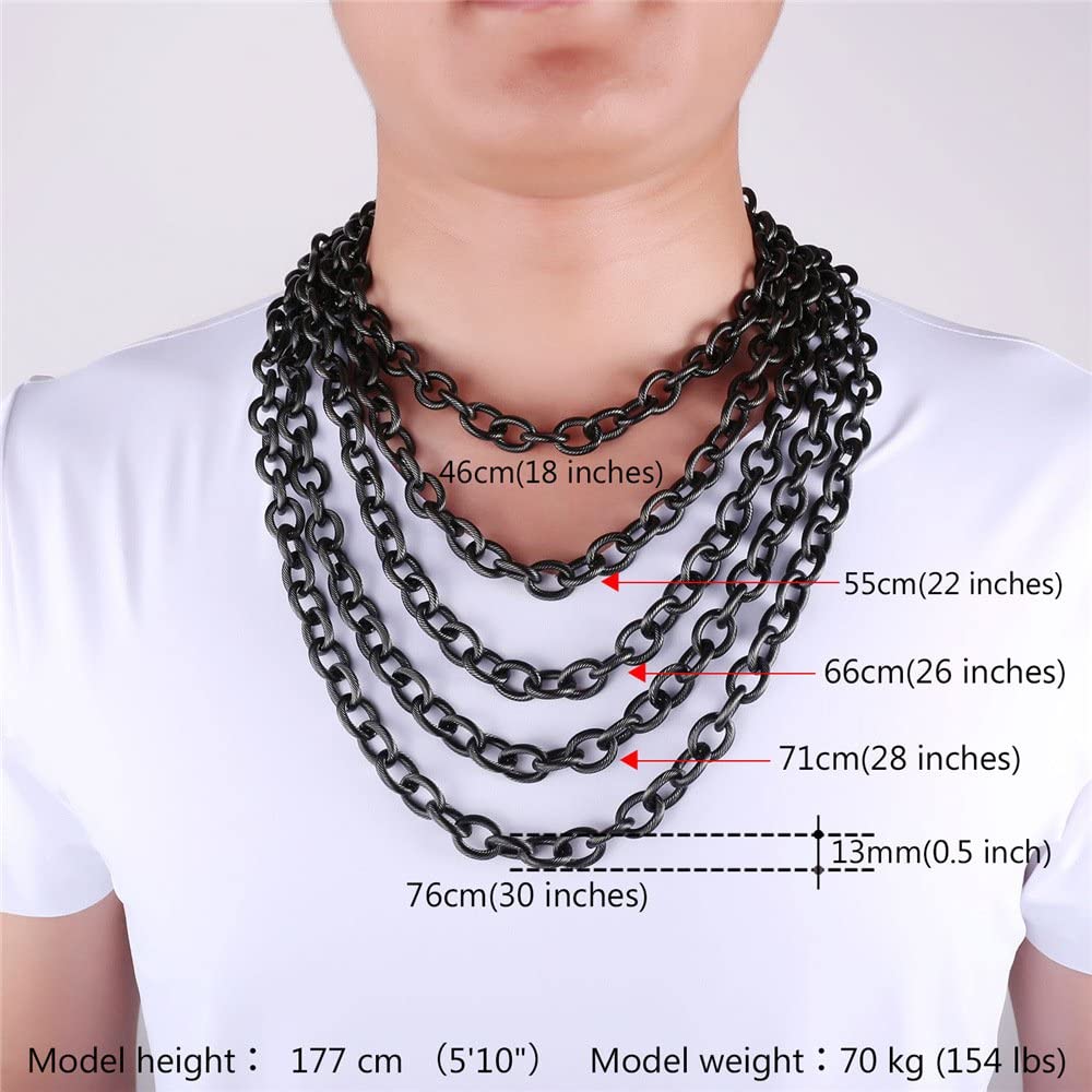 Jicidcha Men Heavy Chain 13mm Chunky 