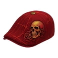 thumbnail image 2 of YYDENG Gothic Embroidered Newsboy Cap Flat Brim Beret Hat Soft Polyester Unisex Ivy Cap Vintage Retro Flat Cap For Daily Streetwear Party Holiday Casual Wear, 2 of 6