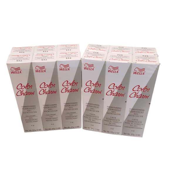 12 Pack Wella Color Charm Permanent Gel Hair Color 725 Sunlight Blonde Brown 2oz