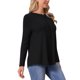 thumbnail image 4 of Camiseta de manga larga de cuello redondo para mujer INSPIRE CHIC, cómoda y elegante, ideal para uso diario, talla XL, color negro, 4 of 6