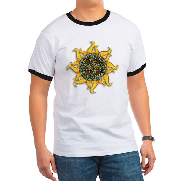 CafePress - Mosaic Sun Ringer T - 100% Cotton Ringed T-Shirt