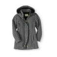 thumbnail image 2 of Sebby Parka Jacket Girls' Size L (12/14) Plaid Black/White Hooded Zip Front Fleece, 2 of 2