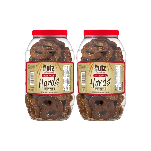 Utz Old Fashioned Sourdough Hards Pretzels 26 oz. Barrel (2 Barrels