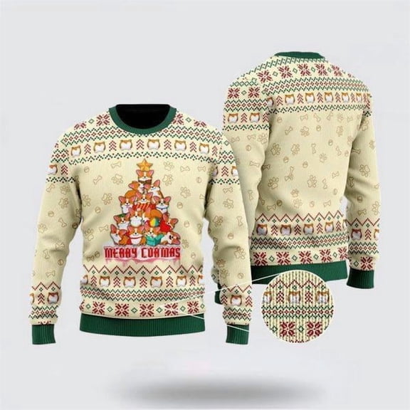 Funny Dog Merry Corgmas Christmas Sweater 3D – Dog Lover Christmas Sweater