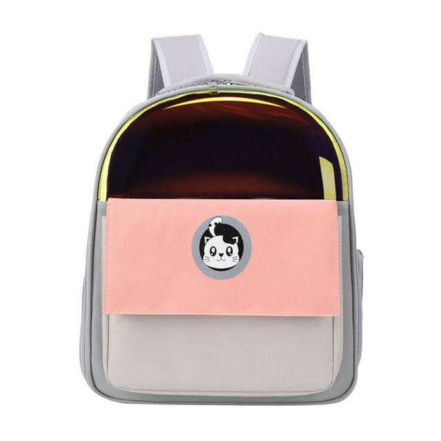 DOLITY Sac à Dos de Transport Portable pour Chien et Chat Réglable avec Poches de Rangement Sac à Fermeture Éclair Rose Pâle