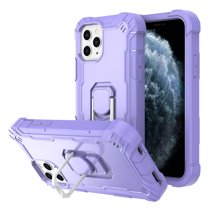 Allytech Compatible with iPhone 12 Pro Max Case, 3 Layer Heavy Duty Shockproof Protective Ring Holder Kickstand Holster Case for Apple iPhone 12 Pro Max 2020 Release[6.7 inch], Purple