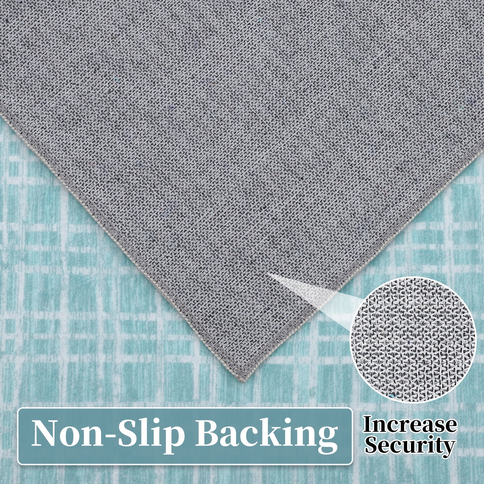 HOMERRY Area Rugs 6' x 9' Area Rug for Living Room Modern Plaid Washable Bedroom Non-Slip Carpet for Home Decor, Mint Green