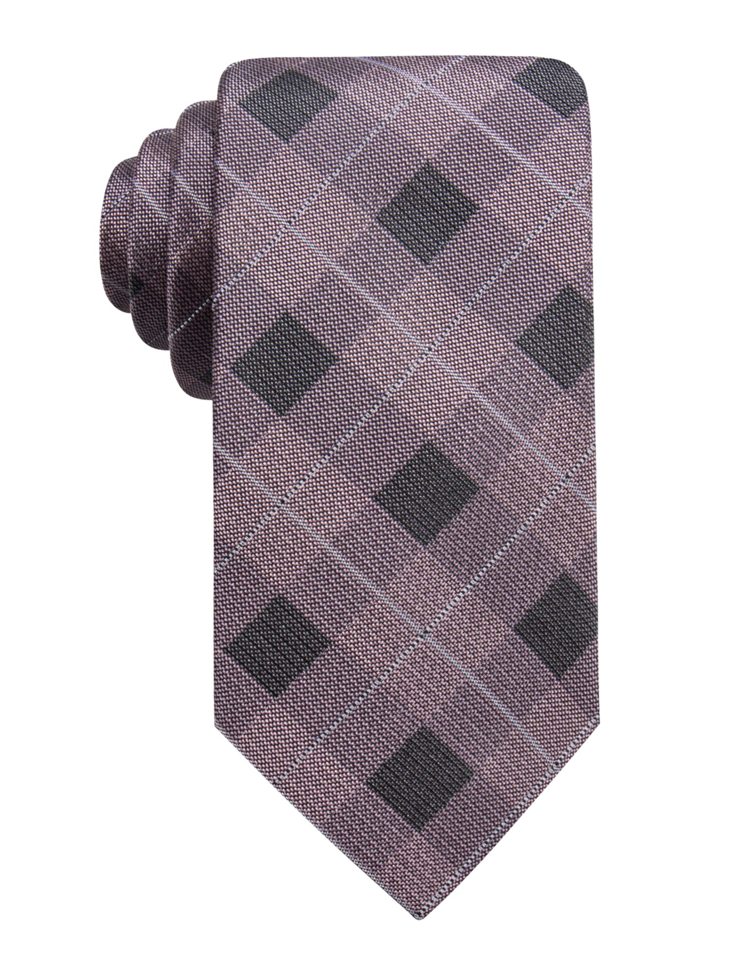 RYAN SEACREST Mens Pink Plaid Slim Neck Tie