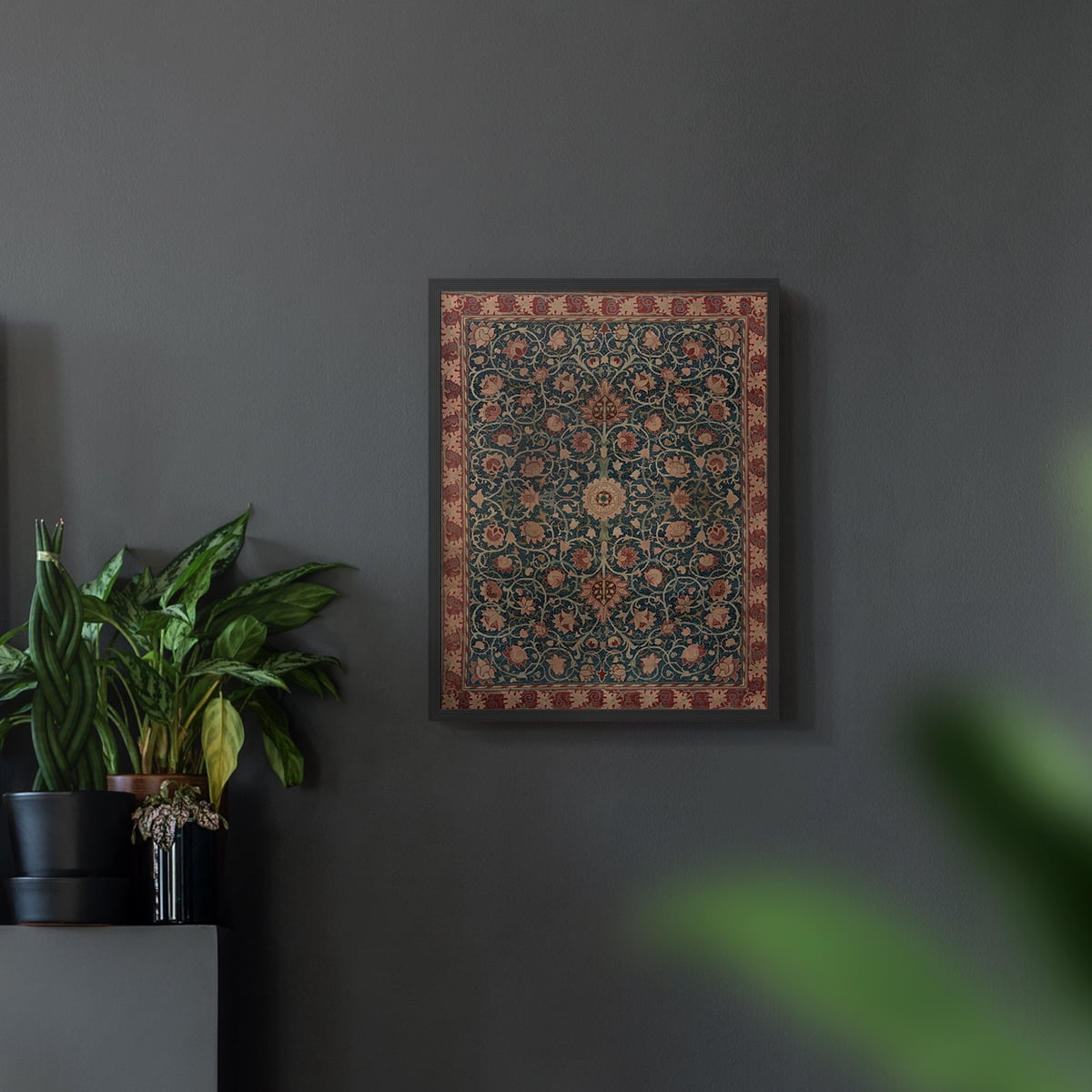 Vintage Abstract Print CXCV - 14in. x 11in. Vintage Framed Print in Black Wood Frame