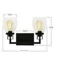 thumbnail image 5 of Yosemite Home Decor Jordan 2-Light Metal/Glass Vanity Light in Clear/Matte Black, 5 of 5