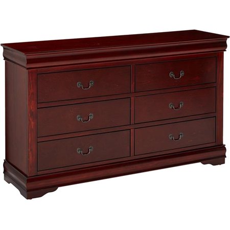 Homeroots 57 x 15 x 33 in. Cherry Wood Dresser