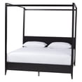 thumbnail image 2 of Baxton Studio Primrose Mid-Century Canopy Bed, King, Black, 2 of 9
