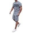 thumbnail image 7 of New York Graphic Short Sets for Men Short Sleeve Crewneck T Shirt and Shorts 2 Piece Matching Set Mens Summer Outfits, 7 of 7