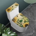 thumbnail image 3 of HELLHERO Bathroom Toilet Cover Set Adjustable & Non-Slip Toilet Lid Cover Easy to Install 2 Pcs Set, Vintage Sunflower and Butterfly Pattern, 3 of 8