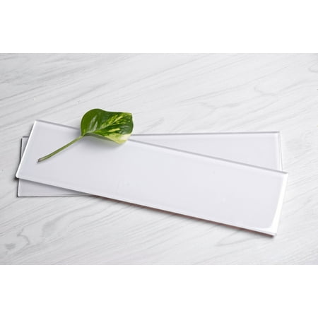 WS Tiles - Sample - Quality Value Series 3" x 12" Glass Subway Tile in White