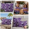 thumbnail image 5 of Purple Halloween Outdoor Waterproof Pillow Covers, Cat Bat Ghost Pumpkins Decorative Square Throw Pillowcase Sofa Cushion Sham for Patio/Couch/Chair, 26"x26" 2 Pack, 5 of 8