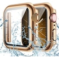 thumbnail image 1 of XiHAMA Waterproof Case Compatible with Apple Watch SE (2nd Gen) Series 6 5 4 Screen Protector, Tempered Glass Hard PC Bumper Face Cover, 1 of 7