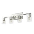 thumbnail image 2 of Hunter - Kerrison 4-light Brushed Nickel, Medium Size Vanity Light, Dimmable, for Bedrooms, Dining, Living Rooms - 48032, 2 of 7