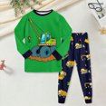 thumbnail image 2 of NOLDARES Toddler Boy Clothes Fall Winter Outfits Long Sleeve Sweatshirt Tops Pants Set 2-Piece Baby Boys Clothing(Green,3-4 Y), 2 of 5