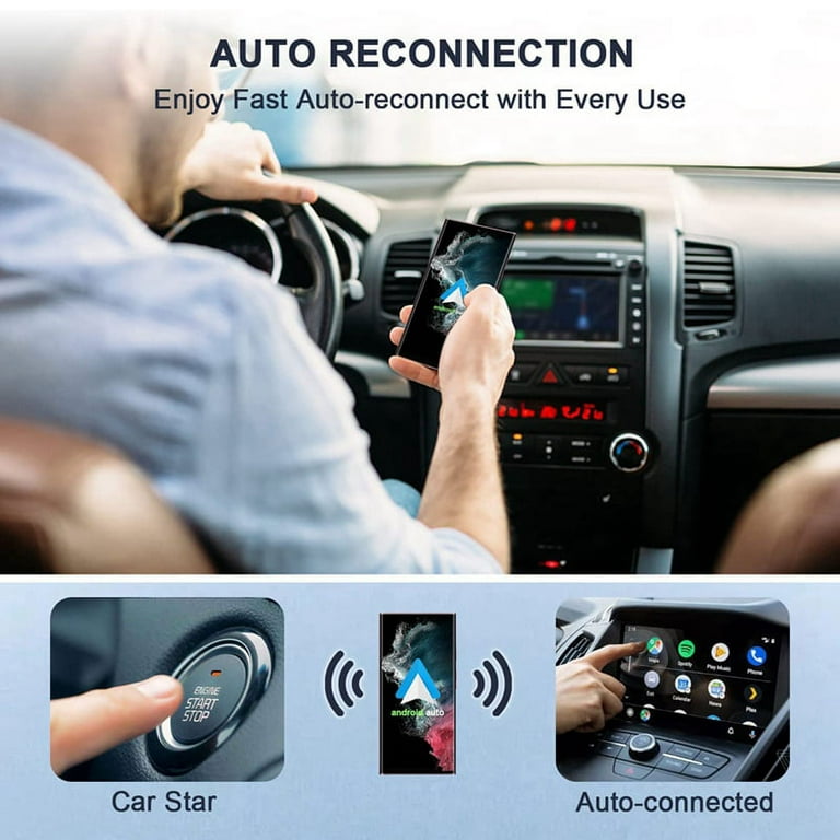 Android Auto Wireless Adapter for Wired Android Auto Car Plug & Play Easy  Setup AA Wireless Android Auto Dongle