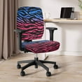 thumbnail image 3 of SCRAWLGOD Zebra Print Stars Pink Blue 2 Piece Sets Comfortable Seat Covers for Office Chairs Breathable Easy to Remove Chair Protector Stain Resistant Swivel Chair Slipcover, 3 of 7