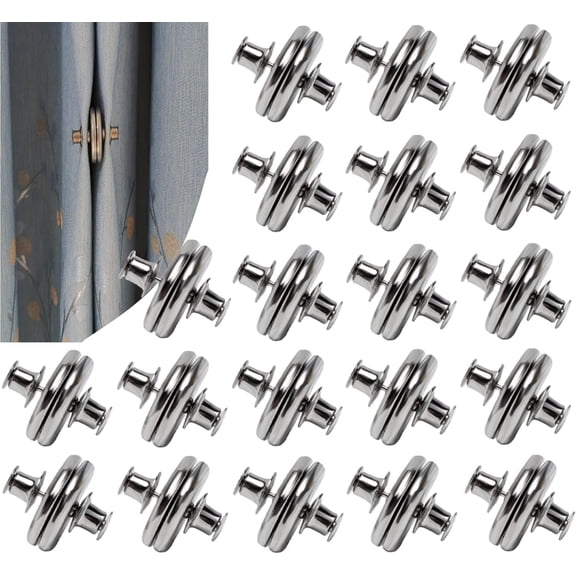 20 Pairs Magnetic Closure Clips for Indoor Outdoor Curtains - Prevent Light Leaking, Strong Weights for Pergola Patio Gazebo Cabana