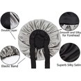 thumbnail image 3 of Gorro de noche de seda ZHAOCHENG para mujeres negras con pelo largo y rizado, elástico doble ancho, 3 of 5