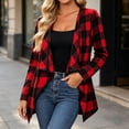 thumbnail image 2 of SEROYE Women's Plaid Cardigan Sweaters Open Front Long Sleeve Jacket Lightweight Loose Layering Coat Holiday Wear (S, Wine), 2 of 9