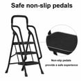 thumbnail image 4 of Beuway 3 Step Ladder with Handrails,Foldable Step Stool for Adults(Black), 4 of 7