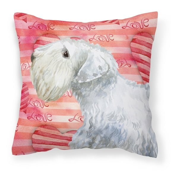 Carolines Treasures BB9771PW1414 Sealyham Terrier Love Fabric Decorative Pillow  14Hx14W multicolor