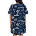 thumbnail image 3 of Naloa Hawaii Palms Women's Short-Sleeved Pajama Set, Loungewear, Summer pajamas, Breathable Cozy - Small, 3 of 9