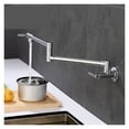 thumbnail image 1 of Kitchen Sink Faucet Pot Filler Tap 100% Solid Brass Floding Chrome Nickel Single Cold Swinging Spout Wall Mounted Faucet ,High Water Flow Rate, 1 of 7