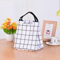 thumbnail image 3 of Coofit Lunch Tote Splash-proof Insulated Large Capacity Plaid Lunch Handbag Lunch Bag, 3 of 10