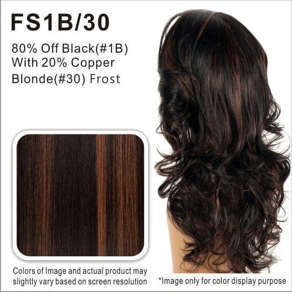 Orlando-V Wig Color FS1B/30 - Vivica Fox Wigs 19" Hand Stitched Twice-Deep Lace Front Heat Friendly Loose Water Wave African American Black Womens Bundle MaxWigs Hairloss Booklet