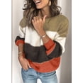 thumbnail image 4 of Asyoly Women Color Block Striped Sweater Long Sleeve Crewneck Knit Pullover Winter Casual Loose Jumper Soft Warm Tops, 4 of 8