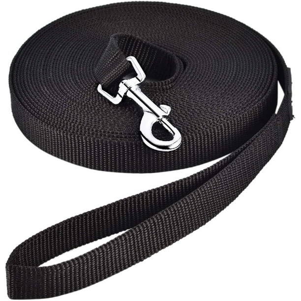 Correa para Perros 5m Negra, Correa de Entrenamiento para Perros con asa Cordón Largo para Perros Correa de Nailon Manos Libres para Perros pequeños a Grandes Mascotas Caminando y Trotando