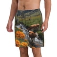 thumbnail image 2 of Vsdgher Mountain Cows Flower Stream Men's Beach Shorts, Surfing shorts, Swim trunks, Quick Dry Swim Trunks for Surfing Beach Fun -Medium, 2 of 6