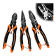 thumbnail image 1 of 3 Pinzas Electricista Alicates Combinado Cortadora Cable 9'', Juego de Alicates Combinados Xtellar naranja, 1 of 4