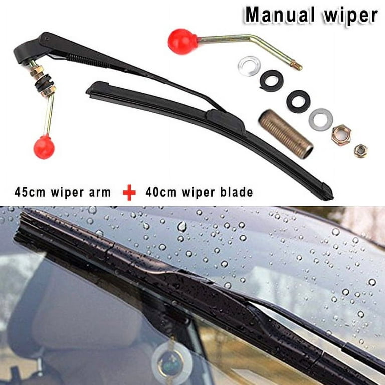 Hand Operated Front Windshield Wiper Car Manual Wipers Universal Wiper Kit  T
